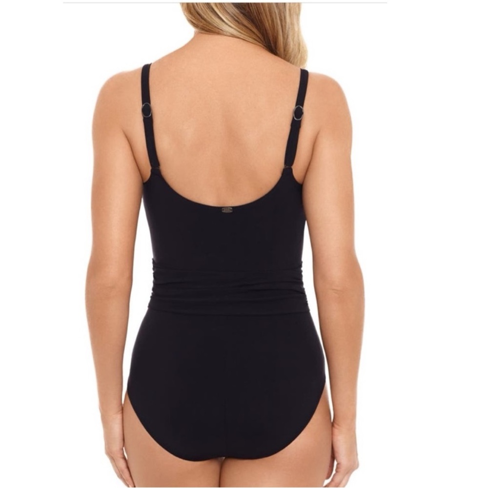 NWOT AMORESSA Oli Slick Getty One Piece Black Swimsuit Size 8 - Picture 7 of 8